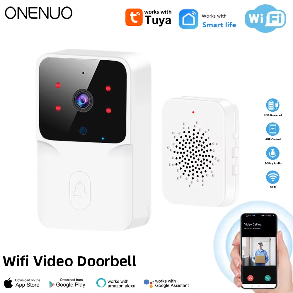 Home Security Front Door Camera - Tuya wi fi vídeo campainha sem