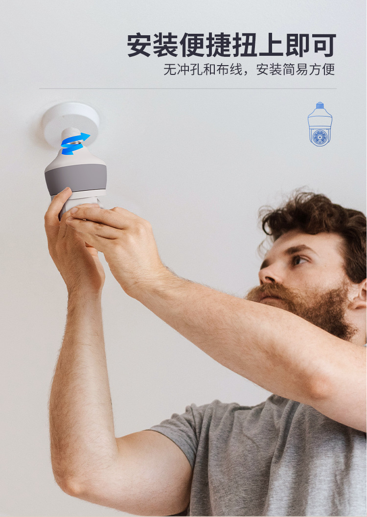 Câmera Dome IP PTZ Sem Fio E27 - Home Security Flood Lights avaliação e preço
