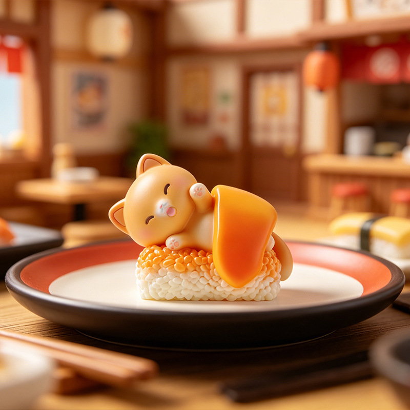 Sushi Cat Blind Box: Figurinha - Home Security Box avaliação e preço
